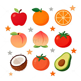 卡通水果插画设计素材