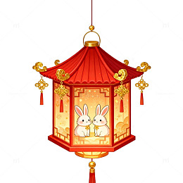 中国传统节日兔子灯笼设计