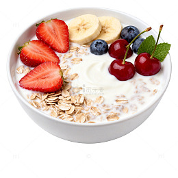 健康早餐水果麦片碗