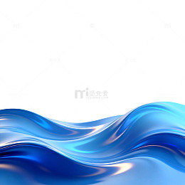蓝色流动波纹抽象艺术图