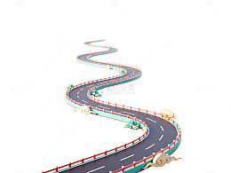 蜿蜒公路赛车场景3D模型