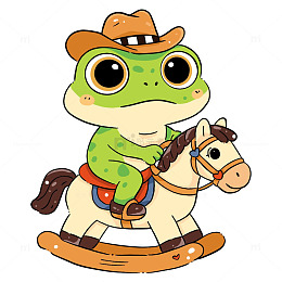 牛仔小青蛙图案
