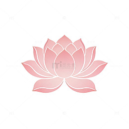 扁平风格的简约莲花插画