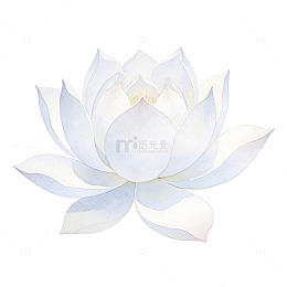 清新手绘淡色治愈莲花