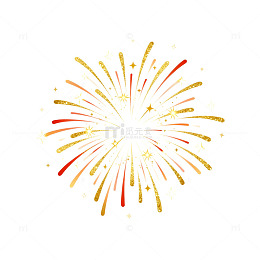 金色烟花图案装饰设计元素