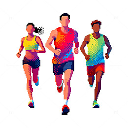 像素风格跑步者运动插画