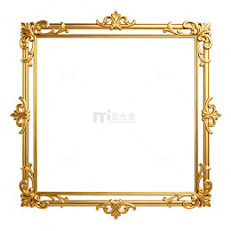 金色雕花相框装饰设计元素