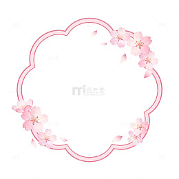 粉色樱花边框设计模板