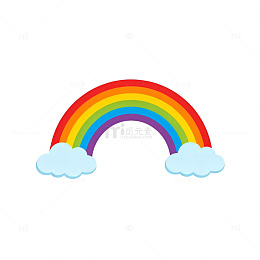 卡通彩虹云朵图案