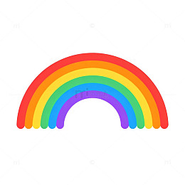 彩虹卡通简笔画设计元素