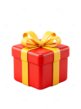 鲜艳礼盒喜庆插画