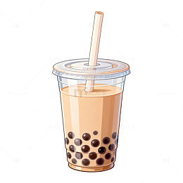奶茶饮品插画素材