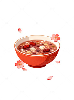 卡通风格腊八粥插画设计元素