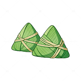 绿色粽子插画图样