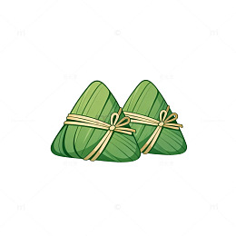 绿色粽子插画素材