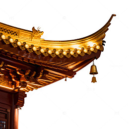 古典建筑屋檐细节特写