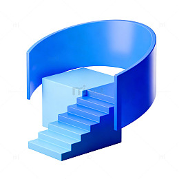 蓝调楼梯抽象设计元素