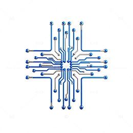 科技风电路板图案设计元素