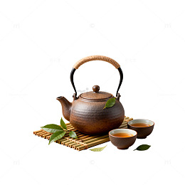 古风茶具静物插画