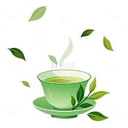 绿茶插画设计素材
