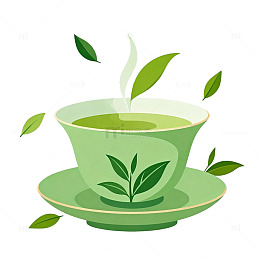 绿茶插画矢量图