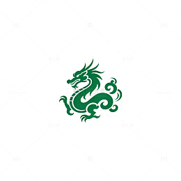 绿色龙纹图案设计元素