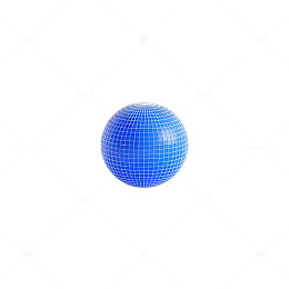 蓝色网格球体3D模型