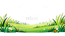 卡通草地风景插画