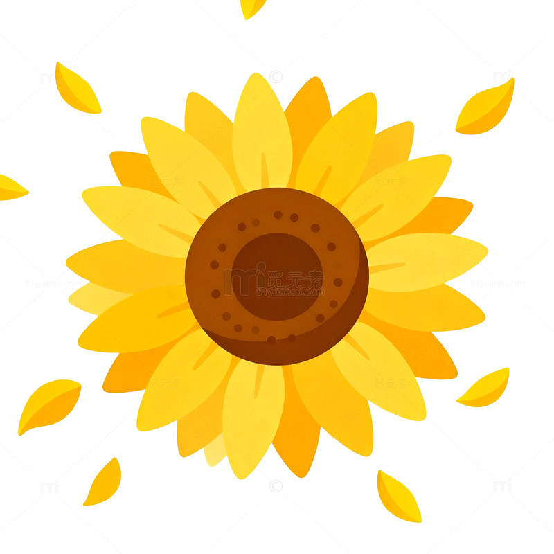 卡通向日葵插画矢量素材