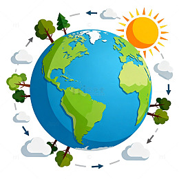 卡通风格地球自然环境图