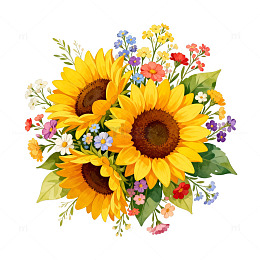 鲜花装饰插画设计素材