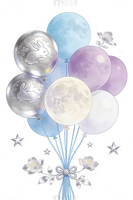 月兔花枝气球14