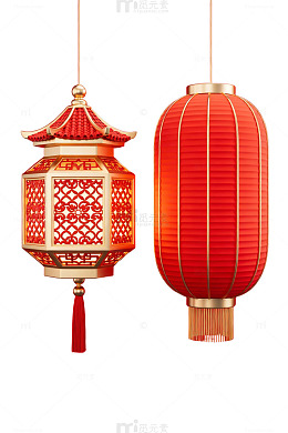 红金灯笼中式背景44