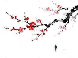 水墨梅花国画风景装饰画