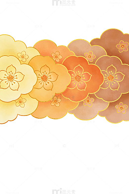 金色樱花云纹图案96