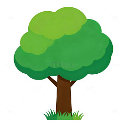 卡通风格树木插画设计元素
