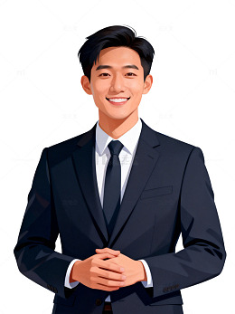 商业插画男士形象图表背景