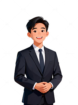 商务男士数据分析矢量插画