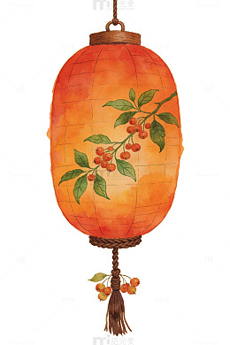 中式灯笼水彩画86