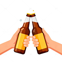 啤酒干杯庆祝插画