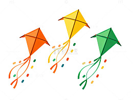 彩色风筝卡通插画