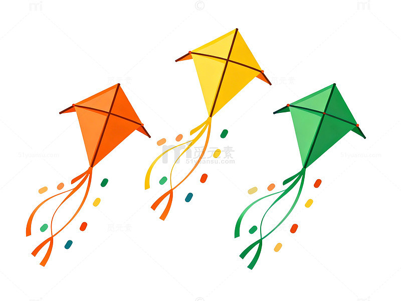 彩色风筝卡通插画