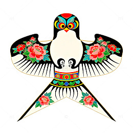 传统中国风燕子风筝图案