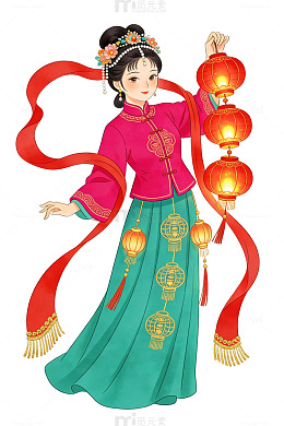 古风灯笼仕女图71