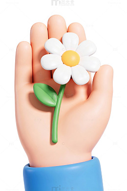 卡通手捧雏菊48