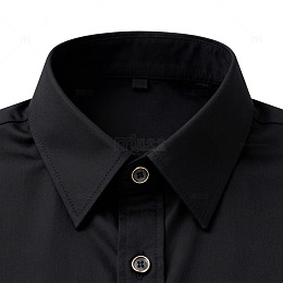 黑色正装衬衫细节展示