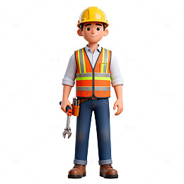 卡通建筑工人形象设计素材
