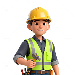 卡通建筑工人形象设计素材