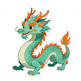 卡通中国龙矢量插图