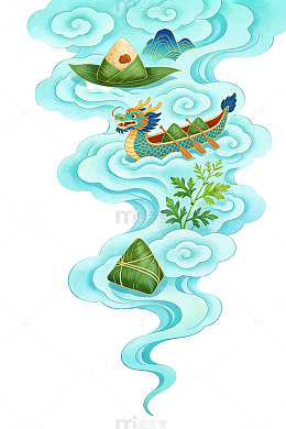 端午龙舟粽子插画84